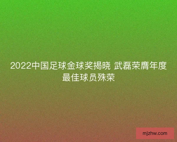 2022中国足球金球奖揭晓 武磊荣膺年度最佳球员殊荣 2022中国足球金球奖揭晓 武磊荣膺年度最佳球员殊荣